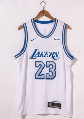 City Version 2020-2021 NBA Los Angeles Lakers White #23 Jersey