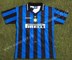 97-98 Retro Version Inter Milan Goalkeeper Home Blue & Black Thailand Soccer Jersey AAA-503
