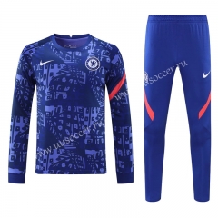 2020-2021 Chelsea Blue Thailand Soccer Tracksuit Uniform-418