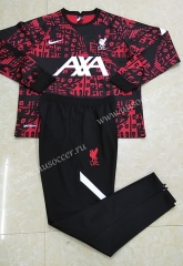 2020-2021 Liverpool Black & Red Round Collar Thailand Soccer Tracksuit Uniform-411