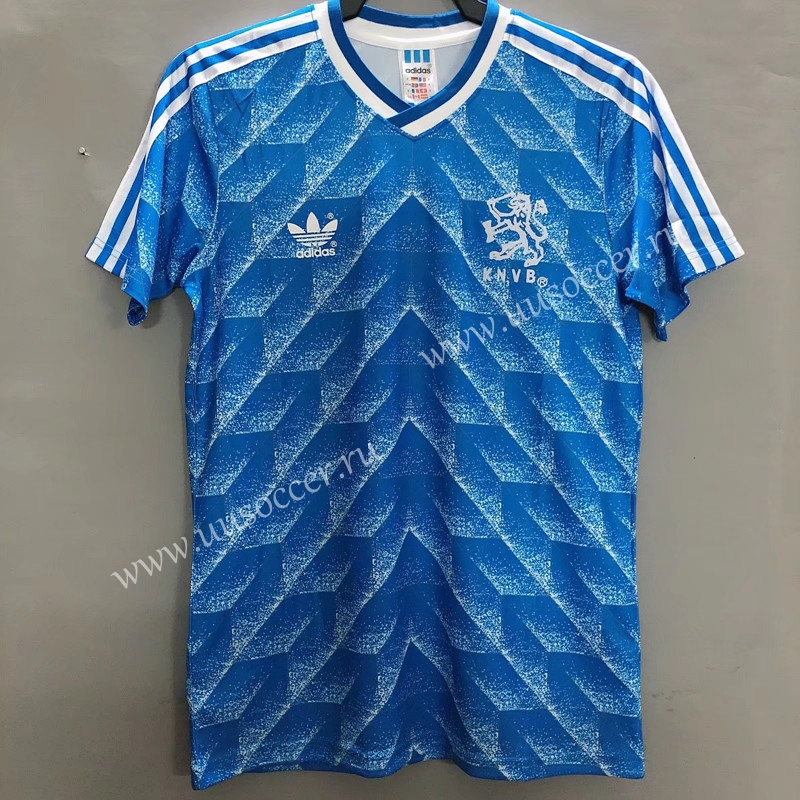 1988 Retro Version Netherlands Away Blue Thailand Soccer Jersey AAA-811 ...