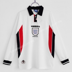 1998 Retro Version England Home White LS Thailand Soccer Jersey AAA-C1046