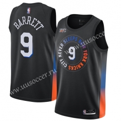 2020-2021 City Version NBA New York Knicks Black #9 Jersey