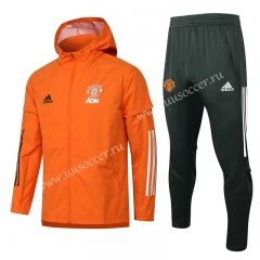2020-2021 Manchester United Orange Wind Coat Uniform With Hat-815