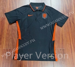 Player Version 2021-2022 Netherlands Away Black Thailand Soccer Jersey AAA-807