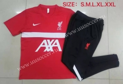 2021-2022 Liverpool Red Thailand Short-Sleeve Soccer Tracksuit Uniform-815