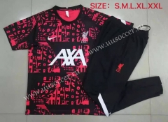 2021-2022 Liverpool Red PrintingThailand Short-Sleeve Soccer Tracksuit Uniform-815