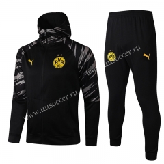 2020-2021 Borussia Dortmund Black Soccer Jacket Uniform With Hat-815