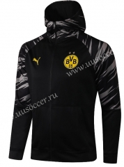 2020-2021 Borussia Dortmund Black Soccer Jacket With Hat-815