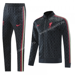 2020-2021 Fashion Version Liverpool Gray Thailand Soccer Jacket Uniform With Hat-LH