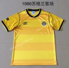 1986 Retro Version Scotland Away Yellow Thailand Soccer Jersey AAA-XY