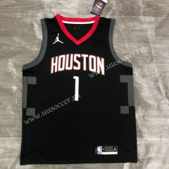 Jordan Topic 2020-2021 City Version NBA Houston Rockets Black #1 Jersey-311