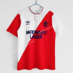 1987-88 Retro Version Rangers Red & White Thailand Soccer Jersey AAA-C1046