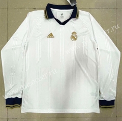 Retro Version Real Madrid White Thailand LS Soccer Jeesey AAA-818