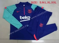 2021-2022 Barcelona CaiBlue With Green sleeev Thailand Tracksuit Uniform-815