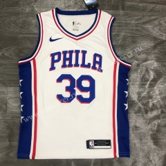 NBA Philadelphia 76ers White V Collar #39 Jersey-311