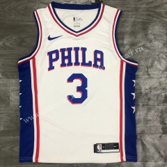 NBA Philadelphia 76ers White V Collar #3 Jersey-311