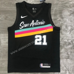 2020-2021 City Version NBA San Antonio Spurs Black #21 Jersey-311