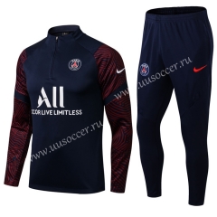 With Adv on the back and front 2020-2021 Paris SG Royal Blue Thailand Soccer Tracksuit Uniform-411