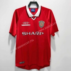 99-00 Retro Version Manchester United Home Red Thailand Soccer Jersey AAA-811