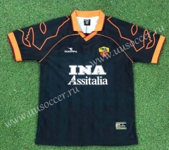 99-00 Retro Version AS Roma Away Black Thailand Soccer Jersey AAA-503