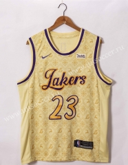 2021-2022 NBA Los Angeles Lakers Yellow #23 Jersey