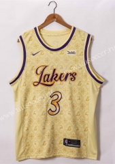 2021-2022  NBA Los Angeles Lakers Yellow #3 Jersey