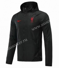 2021-22 Liverpool Black Wind Coat With Hat-GDP