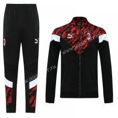 Classic Version 2021-2022 AC Milan Black & Red Soccer Jacket Uniform-LH