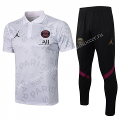 2021-2022 Jordan PSG White (ink jet ）Thailand Polo Uniform-815