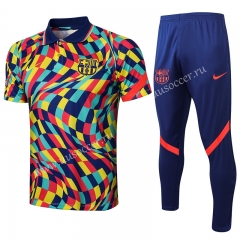 2021-2022 Barcelona Blue & Yellow（inkjet whole）Polo Uniform-815