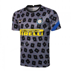 2021-2022 Inter Milan Gray Printing Thailand Short-sleeved Tracksuit Top -815