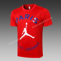 With Fly man Adv A 2021-2022 Jordan Paris SG Red Short-sleeved Thailand Soccer Tracksuit Top-815