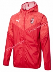 2021-22 AC Milan Red Wind Coat Top With Hat-WD