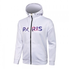 2021-22 Paris SG Jordan White Soccer Jacket Top With Hat-815