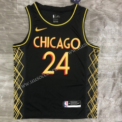 City Version 2020-2021 NBA Chicago Bull Black #24 Jersey-311