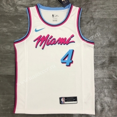 2020-2021 NBA Miami Heat White Round collar #4 Jersey-311