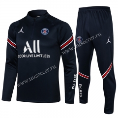 2021-22 Jordan Paris SG Royal Blue Thailand Soccer Tracksuit Uniform-815