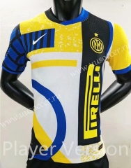 Player Version 2021-2022 Inter Milan 3rd Away Yellow & White Thailand Soccer Jersey AAA