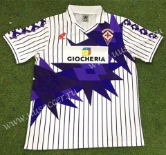 91-92 Retro Version Fiorentina Away White Thailand Soccer Jersey AAA-503