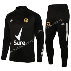 2020-2021 Wolverhampton Wanderers Black Thailand Soccer Tracksuit Uniform-411
