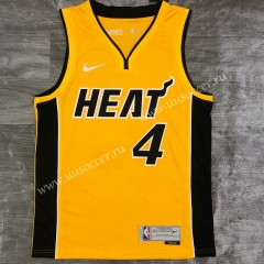 2021-2022 Reward Version NBA Miami Heat Yellow #4 Jersey-311