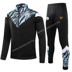 2021-22 Manchester City Black High Collar Thailand Soccer Jacket Uniform-GDP