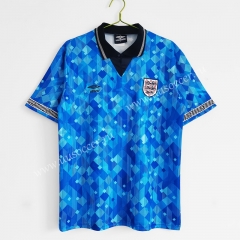 1990 Retro Version England 2nd Away Blue Thailand Soccer Jersey AAA-C1046