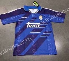 94-96 Retro Version Real Madrid Away Blue Thailand Soccer Jersey AAA-HR