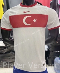 Player Version 2021-2022 Turkey Away White Thailand Soccer Jersey AAA-KS