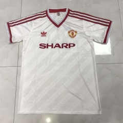 Retro Version 1988 Manchester United Away White Thailand Soccer Jersey AAA-608