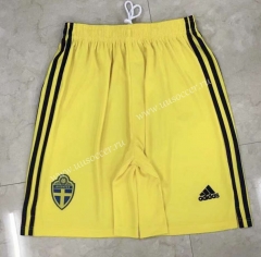 2021-2022 Sweden Away Yellow Thailand Soccer  Shorts