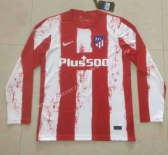 2021-2022 Atlético Madrid Home Red&White LS Thailand Soccer Jersey AAA-422