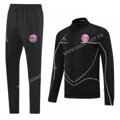 2021-22 Paris SG Jordan Black Soccer Jacket Uniform-LH